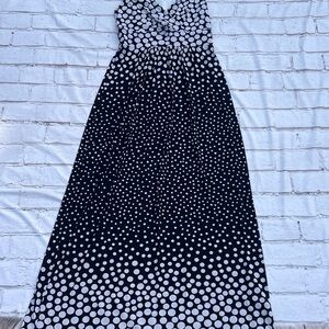 Ralph Lauren Black and White Polka Dot Maxi Dress